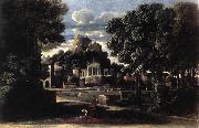 POUSSIN, Nicolas Landscape with the Gathering of the Ashes of Phocion by his Widow af Germany oil painting artist